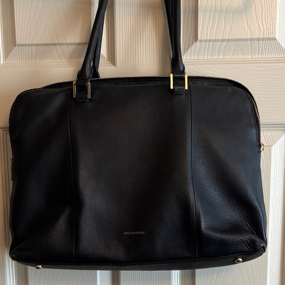 Paul CostelloBeautiful Soft Black Leather Briefcase Laptop Bag